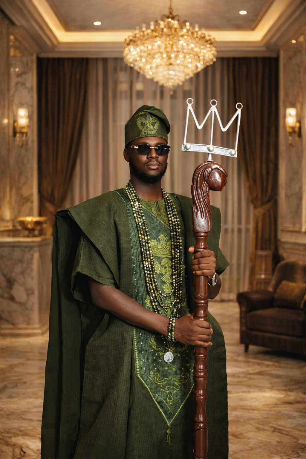 Traditional Groom Aso-Oke Agbada